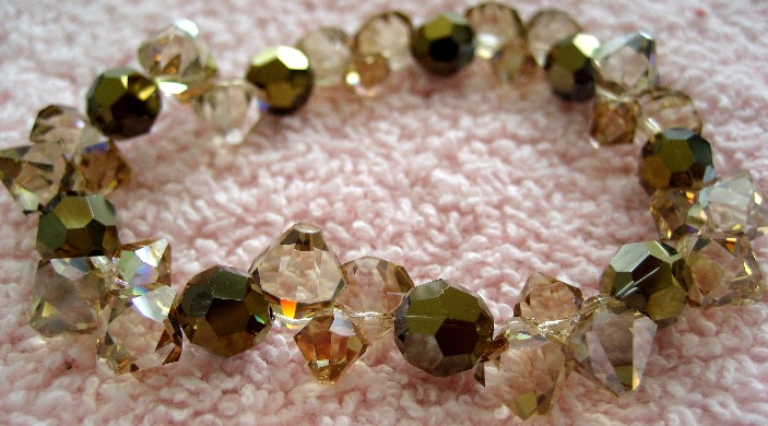 Gold big bicone swarovski bracelet