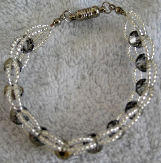 Gray Silver Swarovski Bracelet